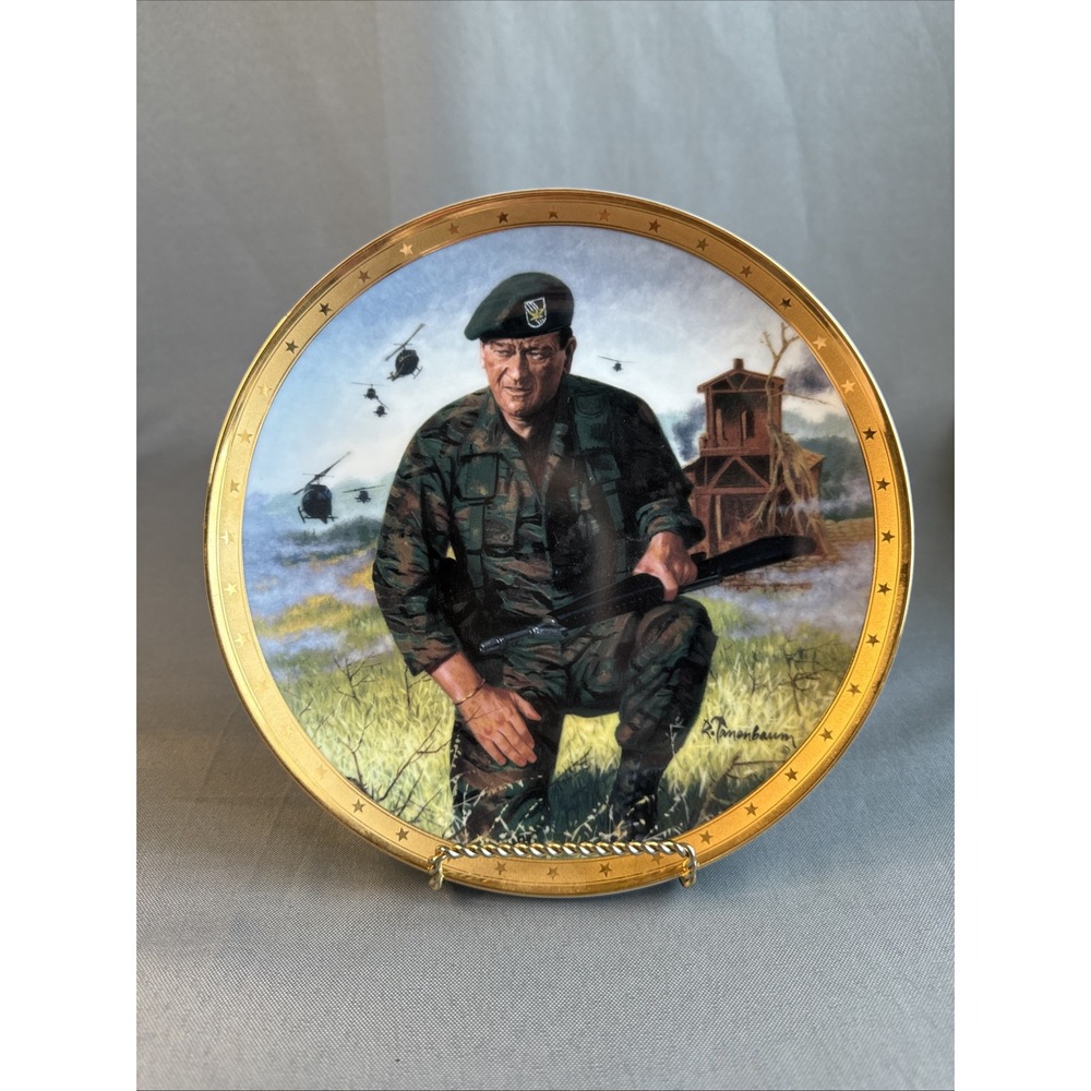 90s‎ John Wayne "Legendary Green Beret" Collector's Plate Franklin Mint Numbered